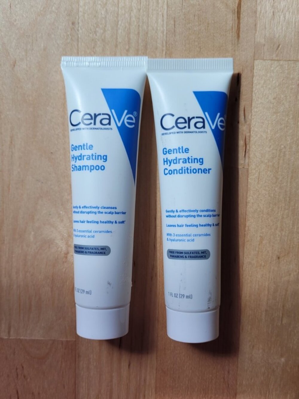 CERAVE Gentle Hydrating Shampoo & Conditioner Duo Set Travel Size NEW